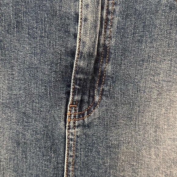 Gap Denim Maxi Skirt With Washwell Size 12 Blue Fitted High Rise Front Split - Picture 6 of 11